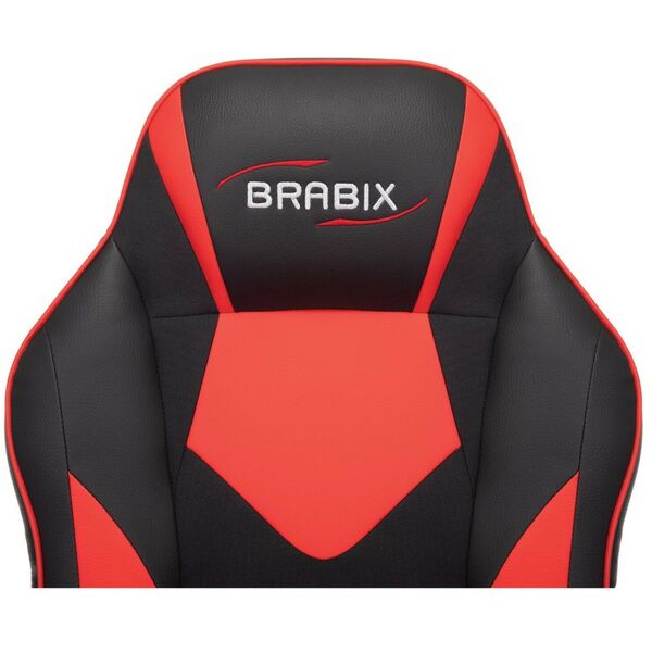 Стулья и кресла: Кресло компьютерное Brabix Game GM-017 экокожа/ткань, черное/красное [532642] фотографии