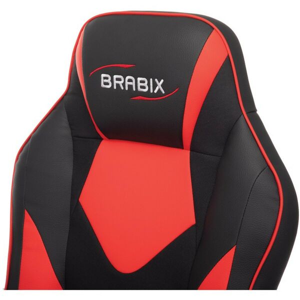 Стулья и кресла: Кресло компьютерное Brabix Game GM-017 экокожа/ткань, черное/красное [532642] фотографии