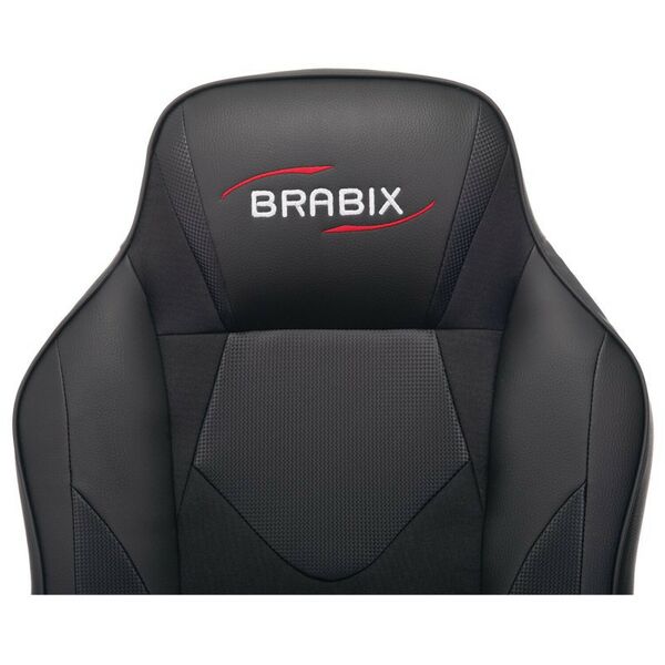 Стулья и кресла: Кресло компьютерное Brabix Game GM-017 экокожа/ткань, черное [532641] фотографии