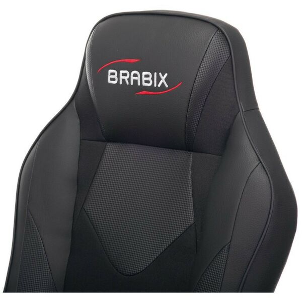 Стулья и кресла: Кресло компьютерное Brabix Game GM-017 экокожа/ткань, черное [532641] фотографии