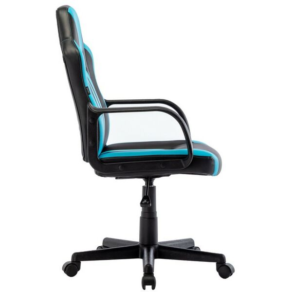 Стулья и кресла: Кресло компьютерное Brabix Stripe GM-202 экокожа, черное/голубое [532509] фотографии