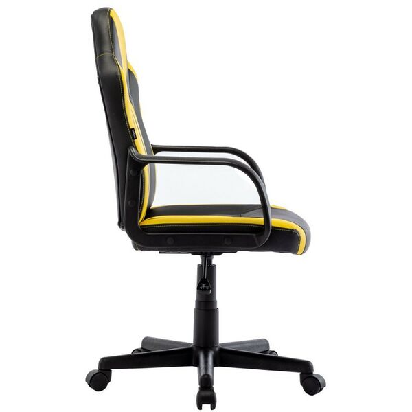 Стулья и кресла: Кресло компьютерное Brabix Stripe GM-202 экокожа, черное/желтое [532510] фотографии