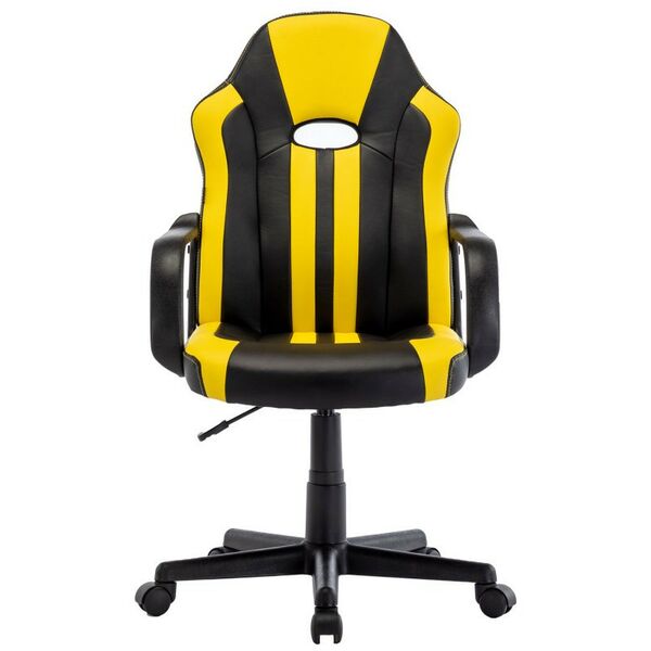 Стулья и кресла: Кресло компьютерное Brabix Stripe GM-202 экокожа, черное/желтое [532510] фотографии