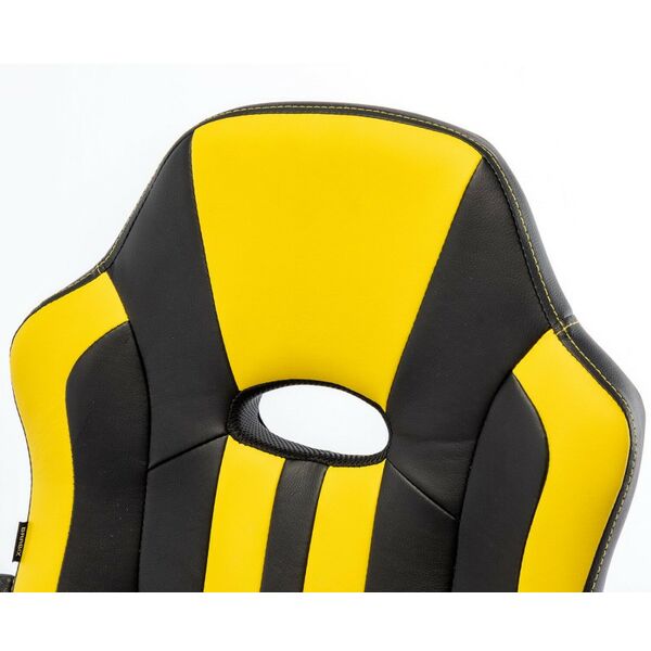 Стулья и кресла: Кресло компьютерное Brabix Stripe GM-202 экокожа, черное/желтое [532510] фотографии