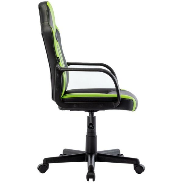 Стулья и кресла: Кресло компьютерное Brabix Stripe GM-202 экокожа, черное/зеленое [532511] фотографии