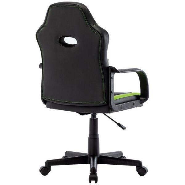 Стулья и кресла: Кресло компьютерное Brabix Stripe GM-202 экокожа, черное/зеленое [532511] фотографии