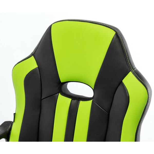 Стулья и кресла: Кресло компьютерное Brabix Stripe GM-202 экокожа, черное/зеленое [532511] фотографии