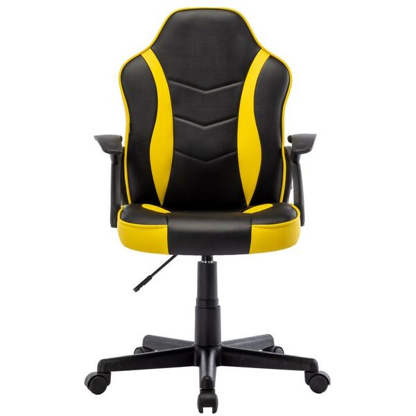 Стулья и кресла: Кресло компьютерное Brabix Shark GM-203 экокожа, черное/желтое [532514] фотографии