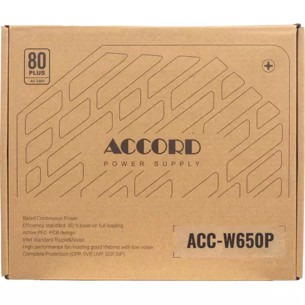 Купить Блок питания Accord ACC-W650P ATX 650W 80 PLUS WHITE (20+4pin) 120mm fan 6xSATA RTL, изображение 12 в компании Зеон