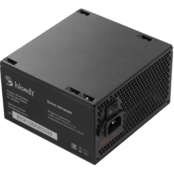 Купить Блок питания Bloody BD-PS500W ATX 500W 80 PLUS WHITE (20+4pin) APFC 120mm fan 6xSATA RTL, изображение 8 в компании Зеон