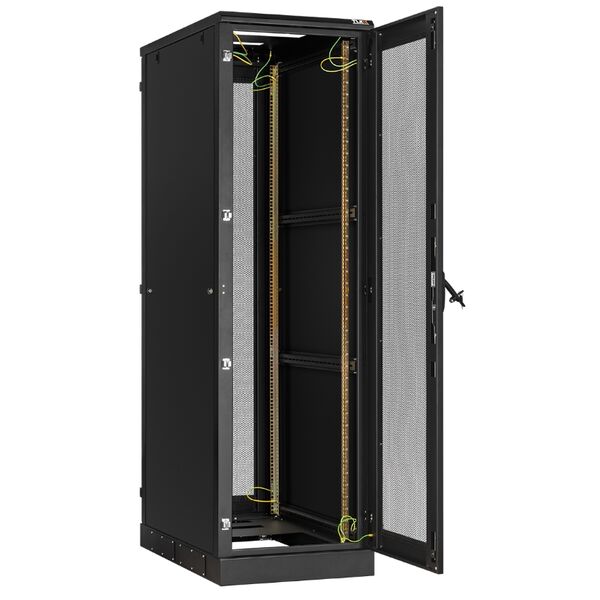 Купить Напольный шкаф TLK TFA-426010-PMPM-BK 19", 42U, перфорированные двери, цельнометаллические стенки, Ш600хВ2060хГ1000мм, в разобранном виде, черный, изображение 3 в компании Зеон