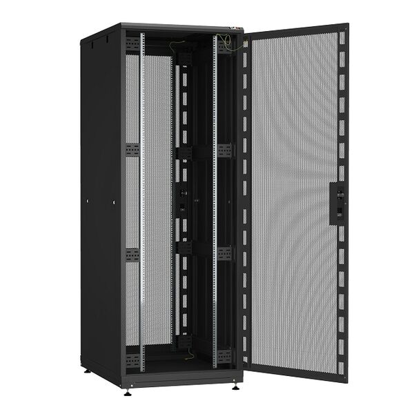 Купить Напольный шкаф TLK TFR-428010-PMPM-R-BK 19", 42U, перфорированные двери, Ш800хВ2010хГ1000мм, в разобранном виде, черный в компании Зеон