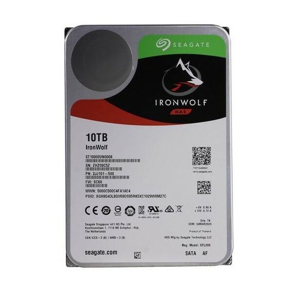 Жесткие диски: Жёсткий диск Seagate 10 Tb IronWolf SATA 6Gb/s 3.5" 7200rpm 256Mb [ST10000VN0008] фотографии