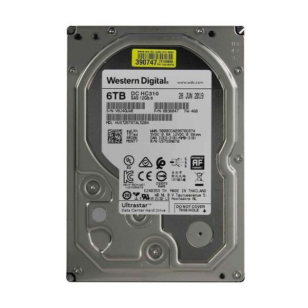 Жесткие диски: Жёсткий диск Western Digital 6 Tb DC HC310 SAS 12Gb/s 3.5" 7200rpm 256Mb [HUS726T6TAL5204] фотографии