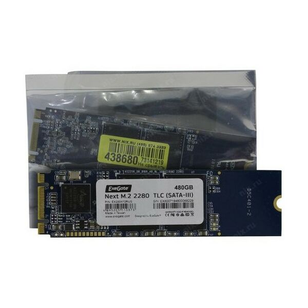 SSD-накопители: Накопитель Exegate 480 Gb Next M.2 2280 B&M 6Gb/s 3D TLC OEM [EX280470RUS] фотографии