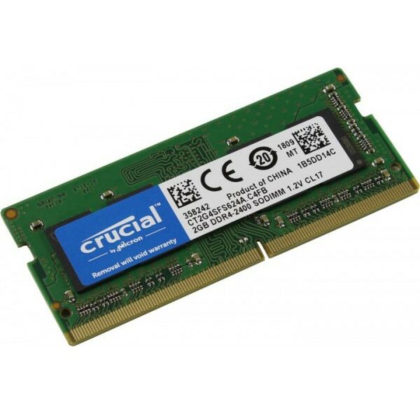 Купить Модуль памяти Crucial 2Gb DDR4 SODIMM  CL17 (for NoteBook) [CT2G4SFS624A] в компании Зеон