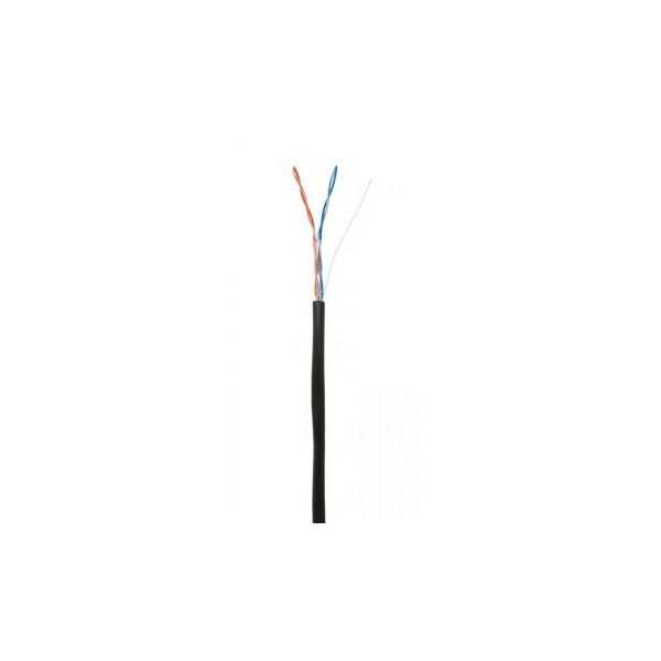 Кабель и разъемы: Кабель Netlan EC-UU002-5-PE-BK U/UTP 2 пары, Кат.5, внешний, PE -40C, одножильный, 100МГц, черный, 305м фотографии