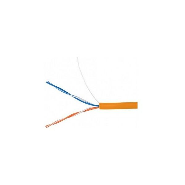 Кабель и разъемы: Кабель Netlan EC-UU002-5-LSZH-OR U/UTP 2 пары, Кат.5 (Класс D), 100МГц, одножильный, BC (чистая медь), внутренний, LSZH нг(B)-HF, оранжевый, 305м фотографии