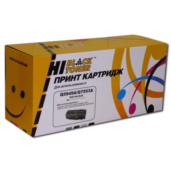 Для HP (совместимые): Тонер-картридж Hi-Black Q5949A/Q7553A для HP LJ P2015/1320/1160/Canon 715, 3500 стр., универсальный фотографии