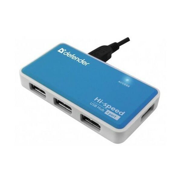 USB концентраторы (USB hub): Разветвитель Defender QUADRO POWER USB2.0 4 порта, + блок питания DC 5В...2А, + кабель USB 2.0 A(M) - MiniB (M) - 1м [83503] фотографии