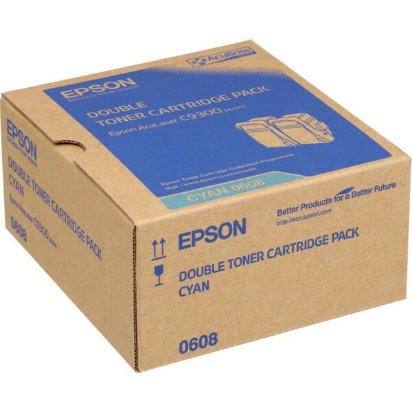 Для Epson (оригинал): Тонер-картридж Epson C13S050608 голубой для AcuLaser C9300 (2 штуки) фотографии
