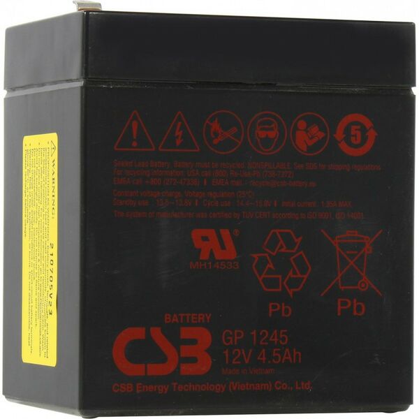 Купить Аккумулятор для UPS CSB GP1245 F2 12V,  4.5Ah в компании Зеон