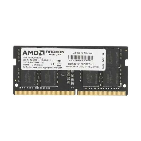 Купить Модуль памяти AMD 32Gb DDR4 SODIMM  CL22 [R9432G3206S2S-U] в компании Зеон