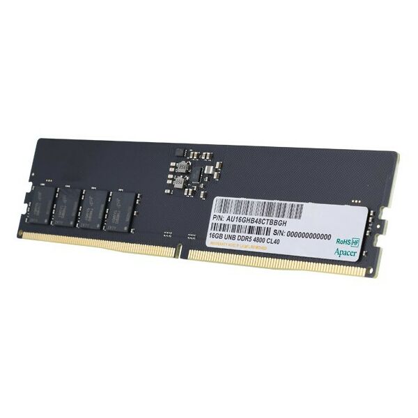 Оперативная память: Оперативная память Apacer 16Gb DDR5 4800MHz PC5-38400 CL40 [AU16GHB48CTBBGH/FL.16G2A.PTH] фотографии