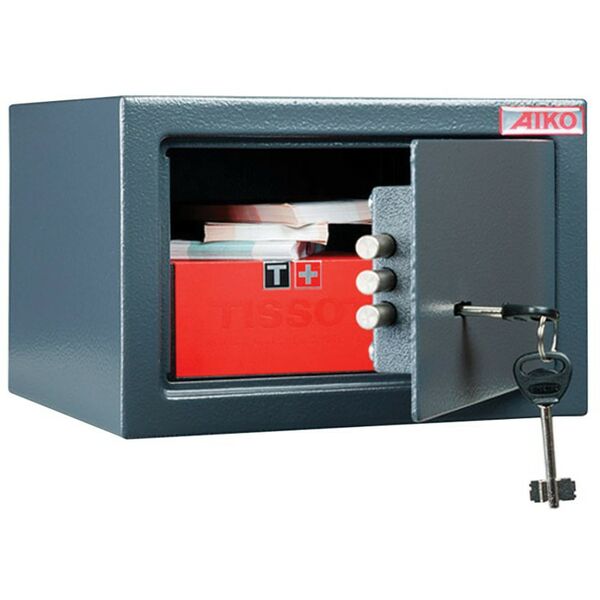 Сейфы и металлические шкафы: Сейф мебельный Aiko T-170 KL 170х260х230 мм, 5 кг, ключевой замок, крепление к стене фотографии