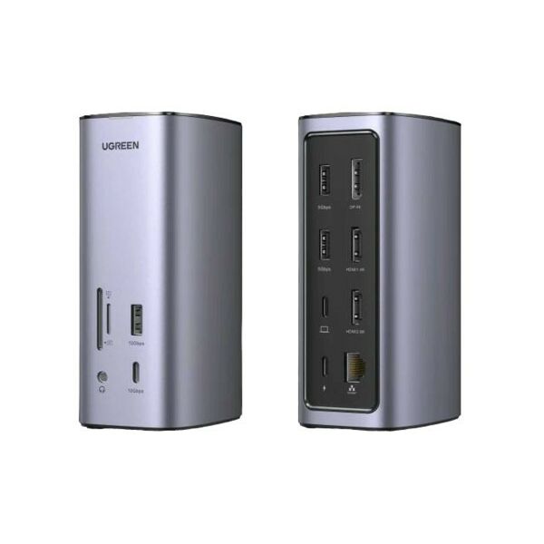 Внешние аккумуляторы, зарядные устройства: Док-станция UGREEN CM555 USB-C Multifunction Docking Station Pro, цвет серый [90325] фотографии