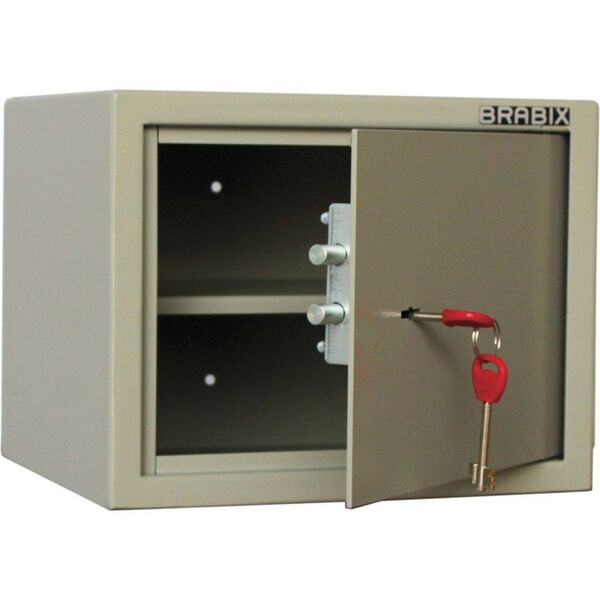Сейфы и металлические шкафы: Сейф мебельный Brabix D-24m 240х310х260 мм, 7 кг, ключевой замок, крепление к стене фотографии
