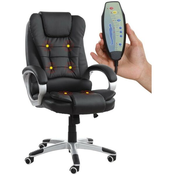 Стулья и кресла: Кресло офисное Brabix Comfort MS-003 6 массажных модулей, экокожа, черное [532521] фотографии