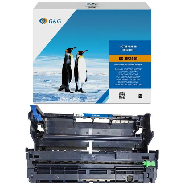 Для Brother: Блок фотобарабана G&G GG-DR3400 аналог DR-3400 черный 30000 стр. фотографии