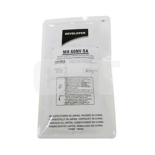 Для Sharp:  Девелопер MX-60NVSA для SHARP MX-3050N/4050N/5070N/C3081R/C5081D CMY, 600г, 400000 стр. [CET171010] фотографии